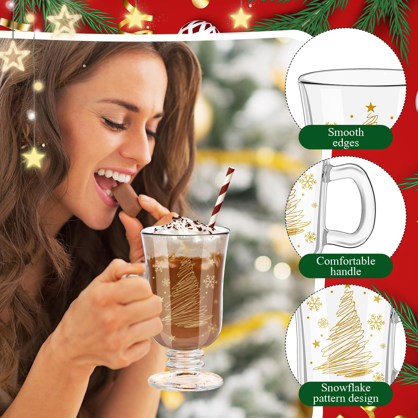 Vaso irlandes de 8 oz Sliner, ideal para cafe, te o chocolate caliente.