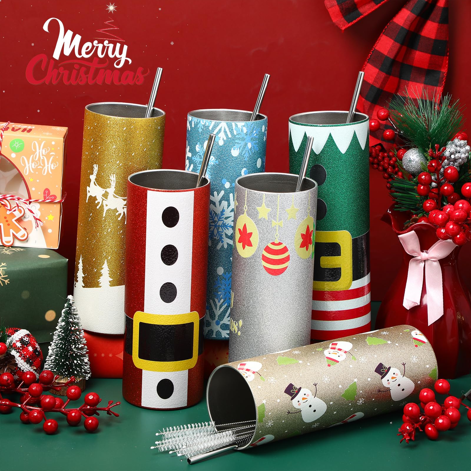 Vaso Sliner regalo de Navidad, juego de 6, ideal para sorprender