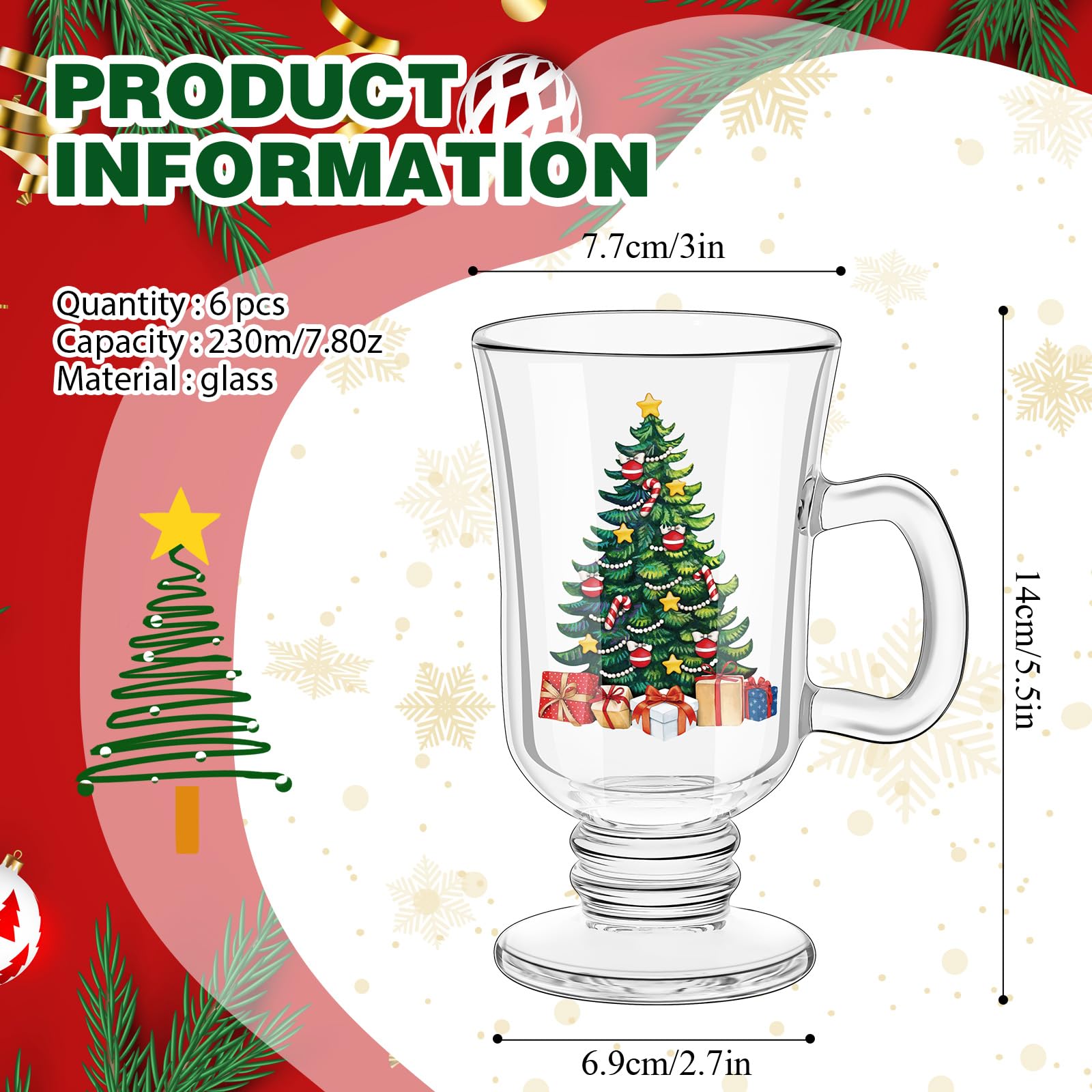 Vaso de vidrio transparente Sliner para bebidas de café.