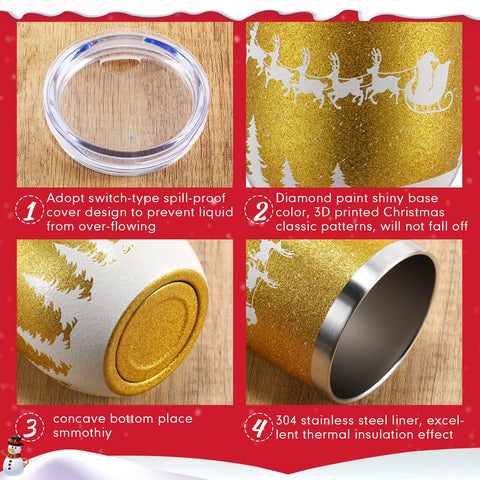 Vaso termico Sliner con patrón brillante para festividades y regalos