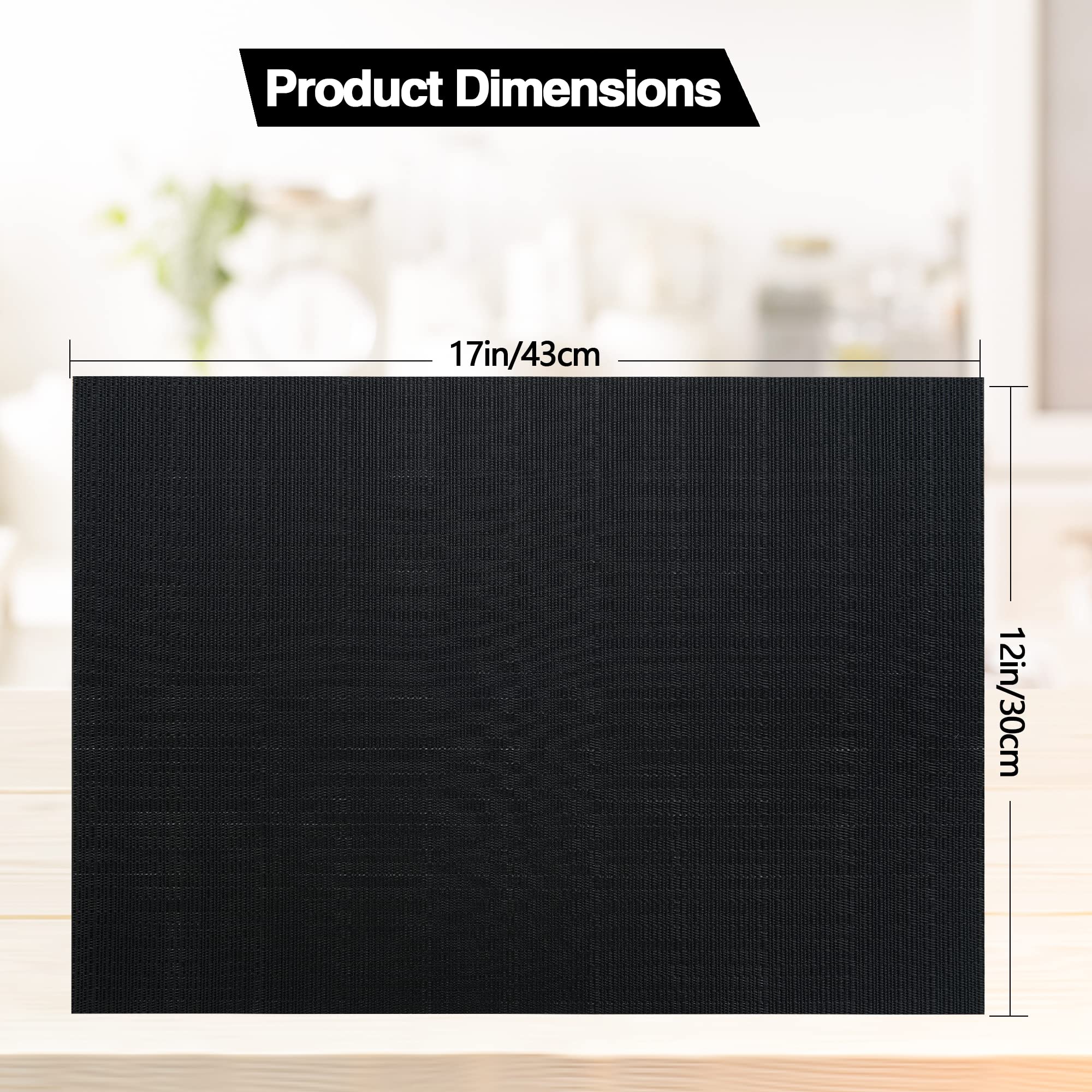 Manteles SLKQG negros Set4 diseño compacto: bordes lisos para un aspecto ordenado.