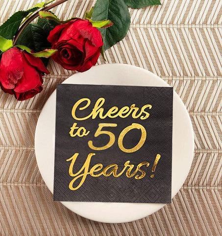 Sllyfo servilletas para fiesta 50 años, diseño práctico y desechable.
