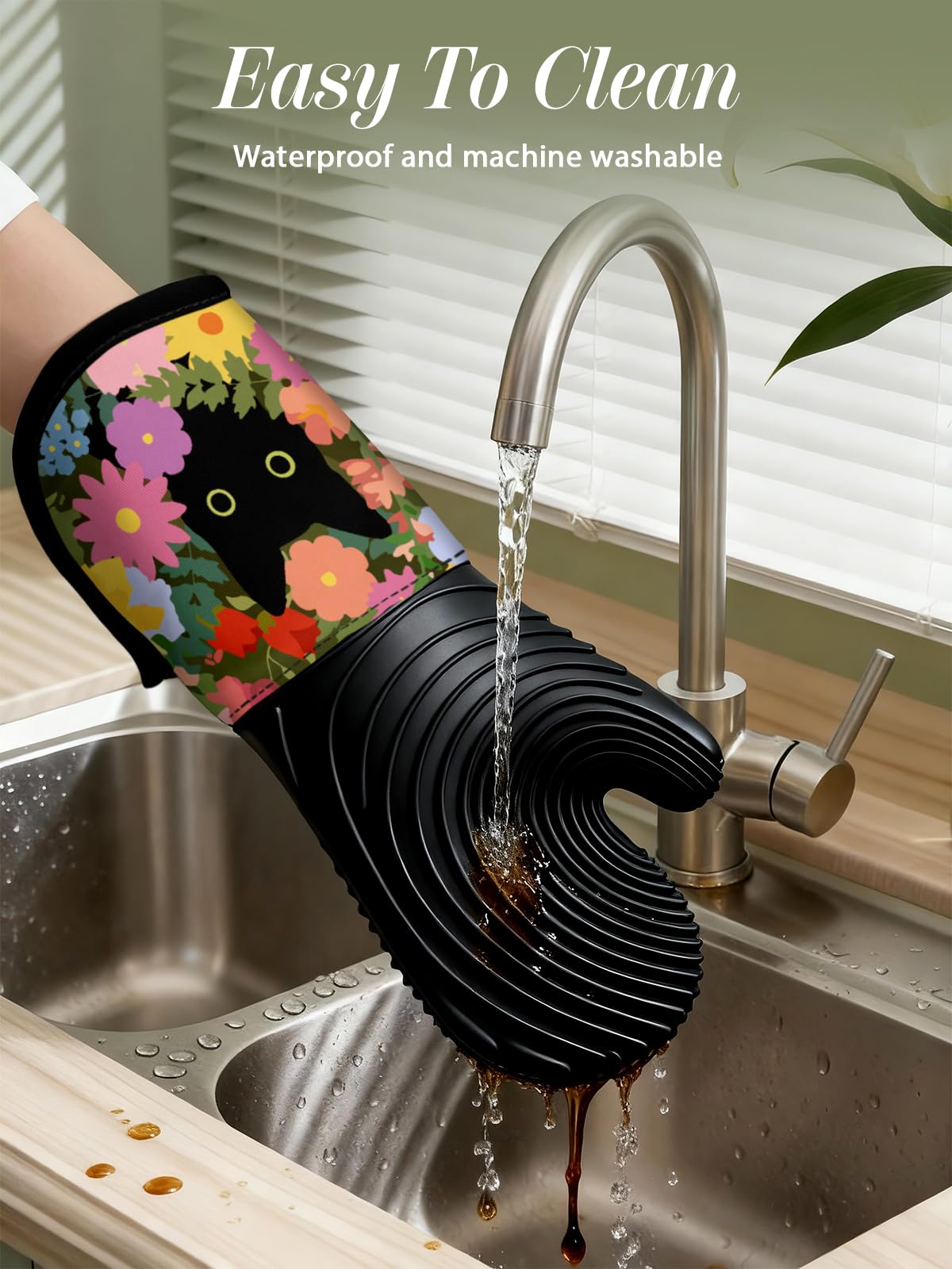Guantes impermeables de silicona Slohif para salpicaduras y limpieza rápida.