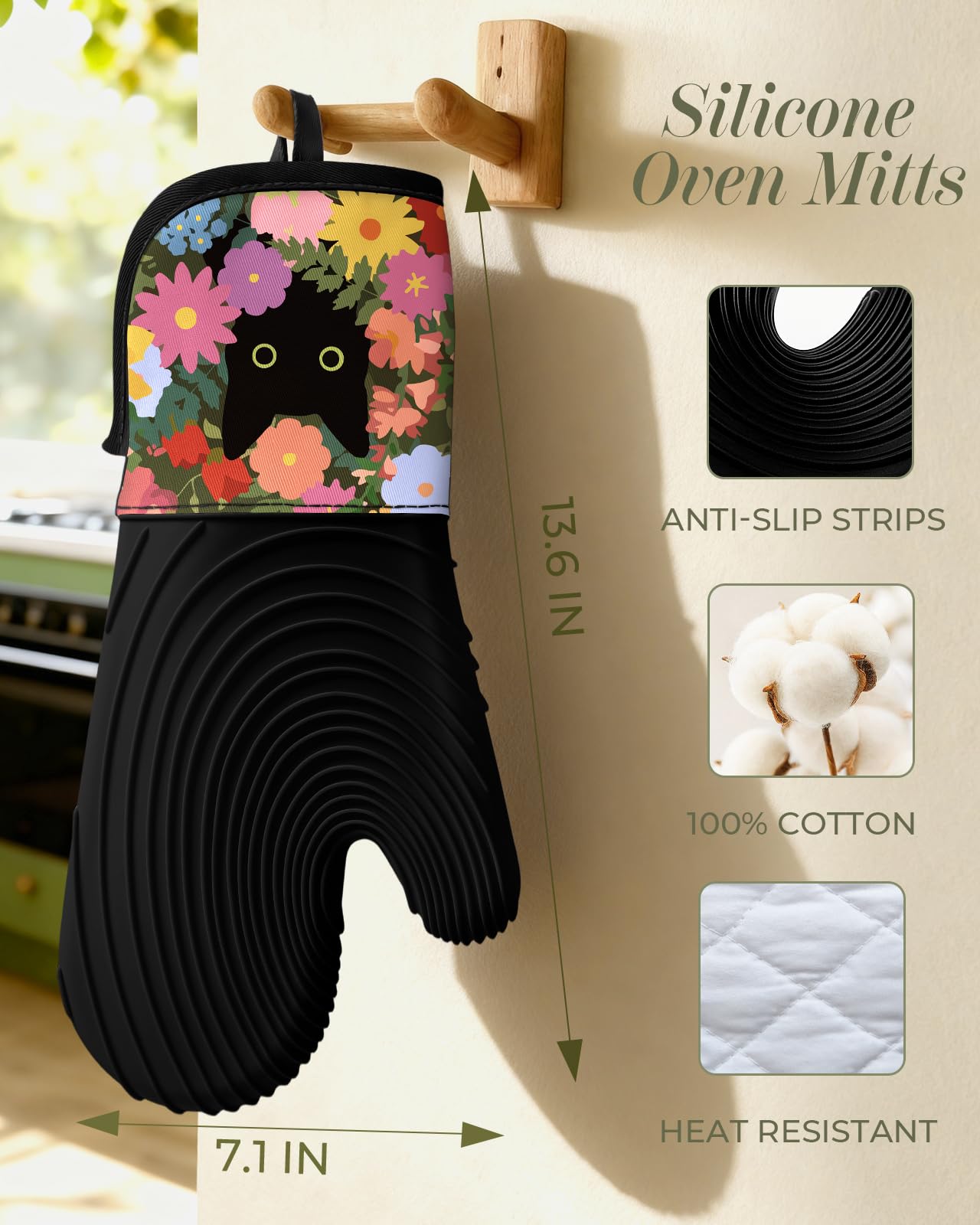 Guantes Slohif con agarre antideslizante, ideales para levantar ollas y bandejas calientes.