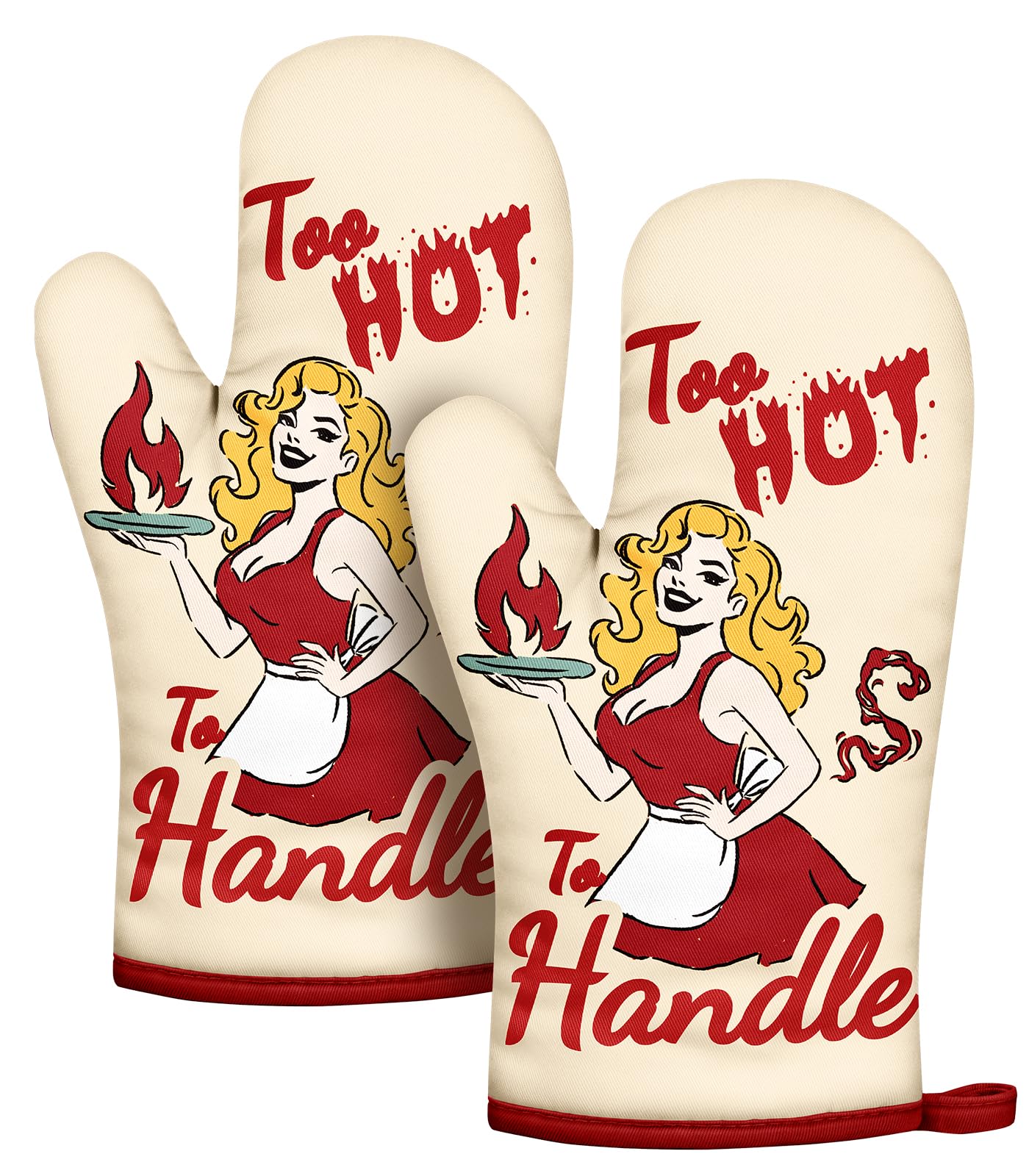 Guantes Slohif, diseño divertido en rojo, para hornear y cocinar con estilo.