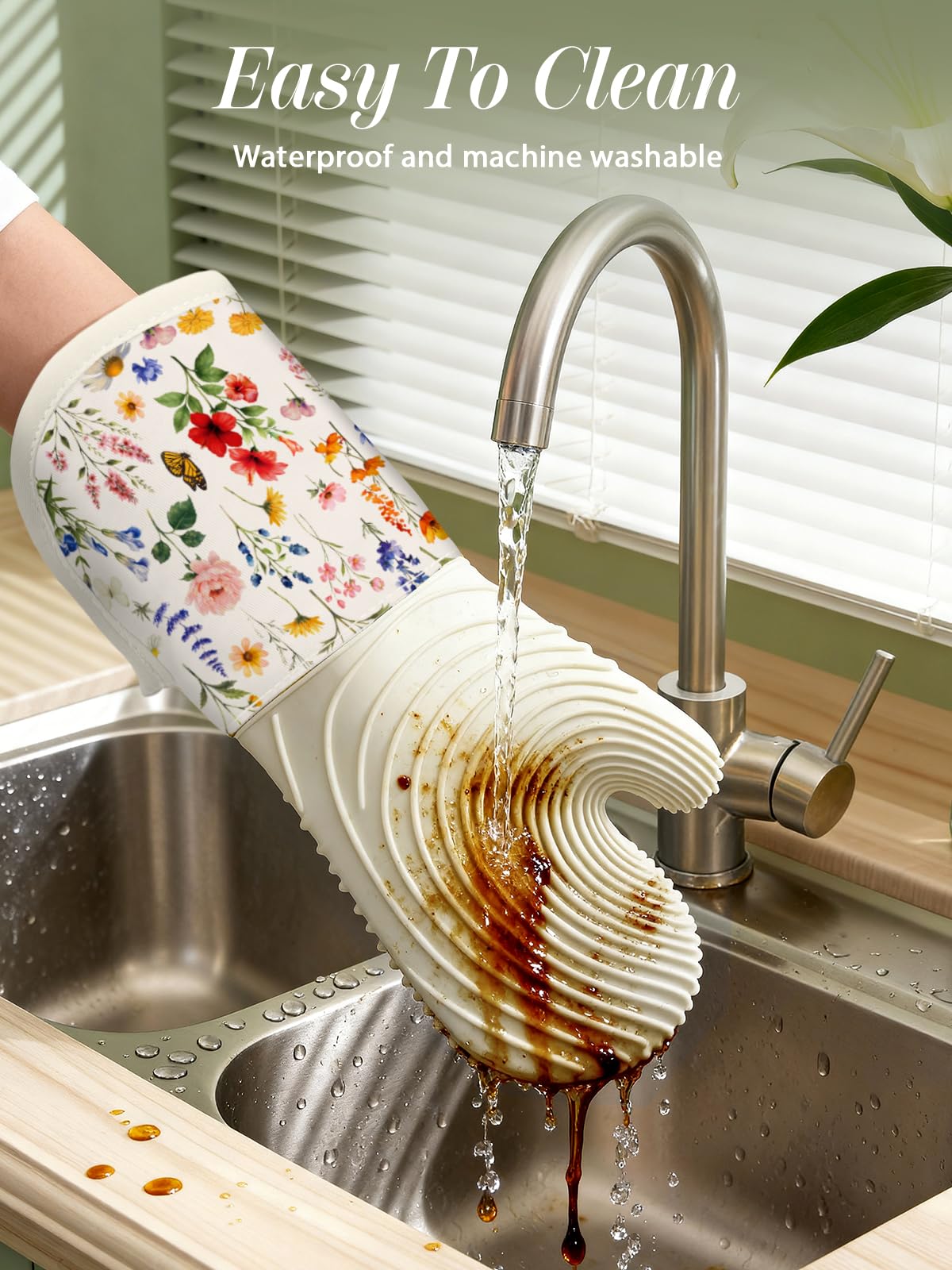 Guantes Slohif de dos piezas para hornear y cocinar.