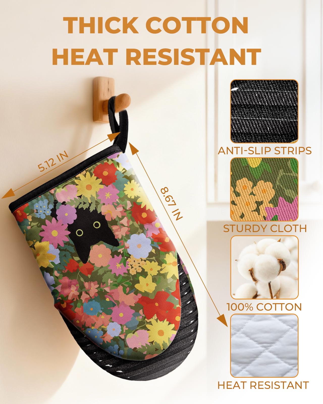 Guantes Slohif con agarre de silicona para manipular ollas calientes con seguridad.
