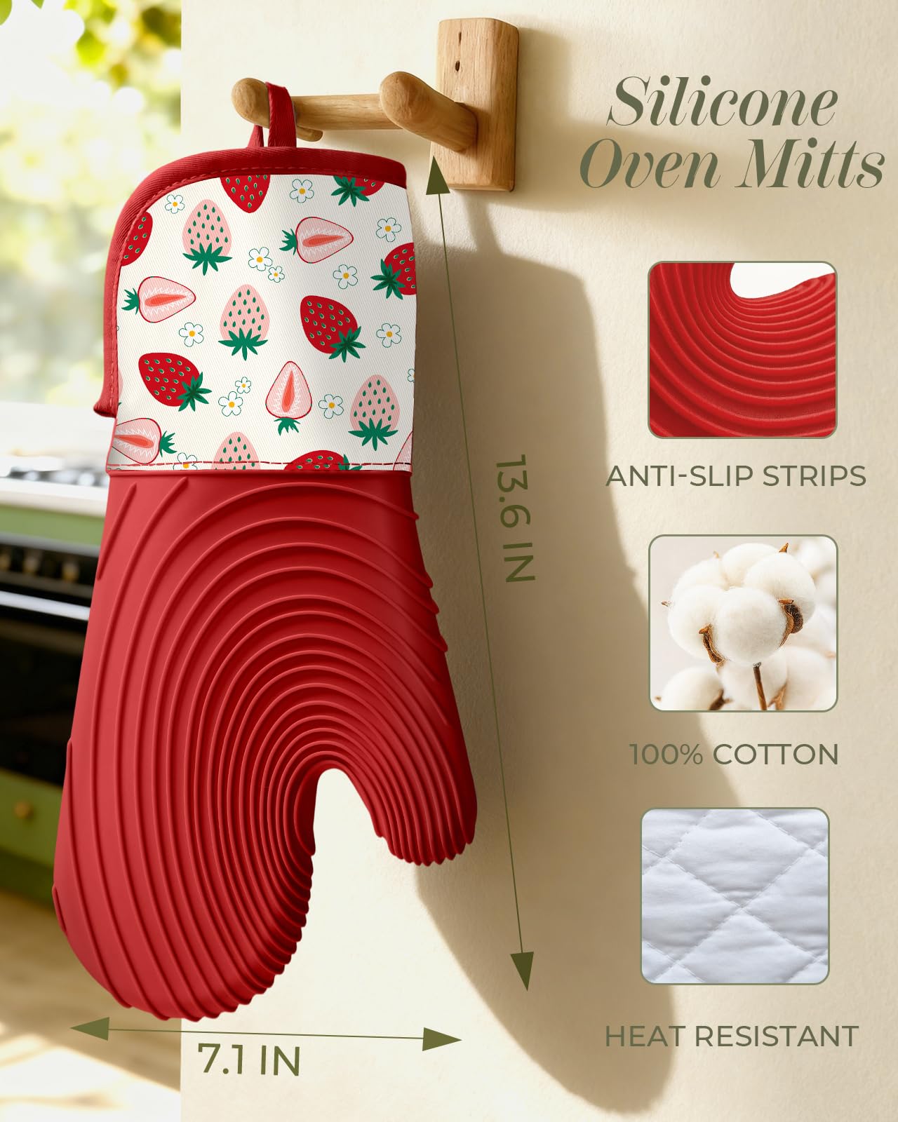 Slohif: guantes con agarre anti-deslizante y algodón para cocinar con precisión