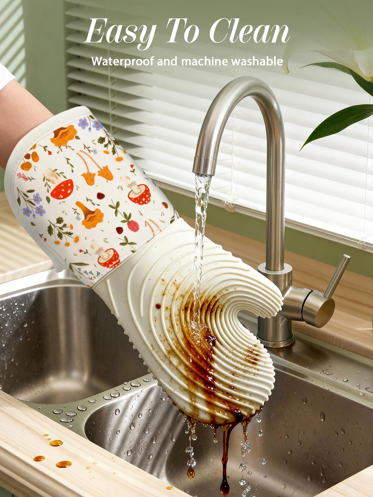 Manoplas Slohif con anilla para colgar, almacenamiento práctico en la cocina