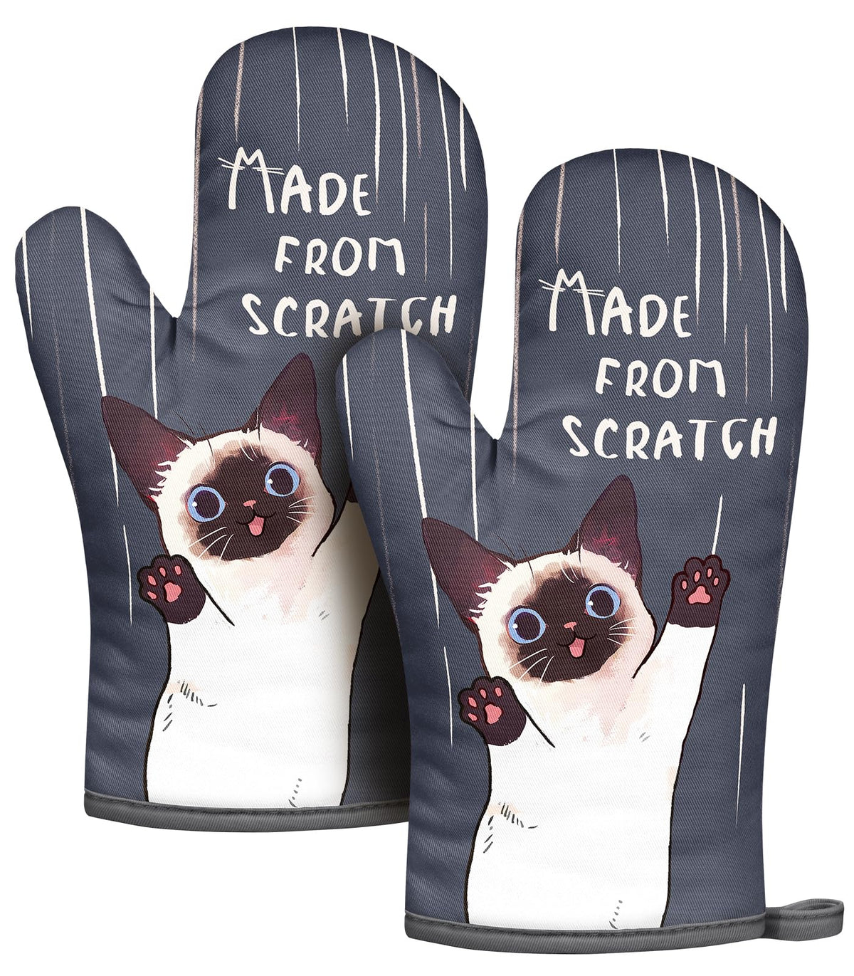 Manoplas para horno Slohif con diseño de gato, protección de calor para hornear.
