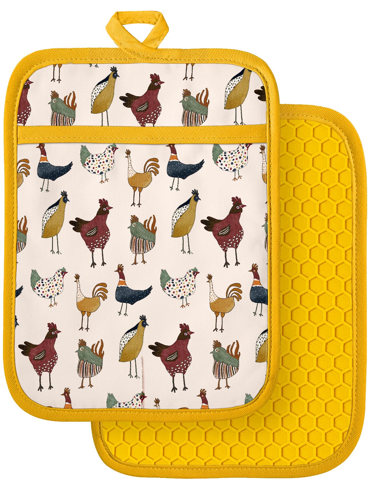Manoplas Slohif para ollas con diseño único y color amarillo.