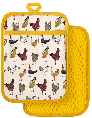 Manoplas Slohif para ollas con diseño único y color amarillo.