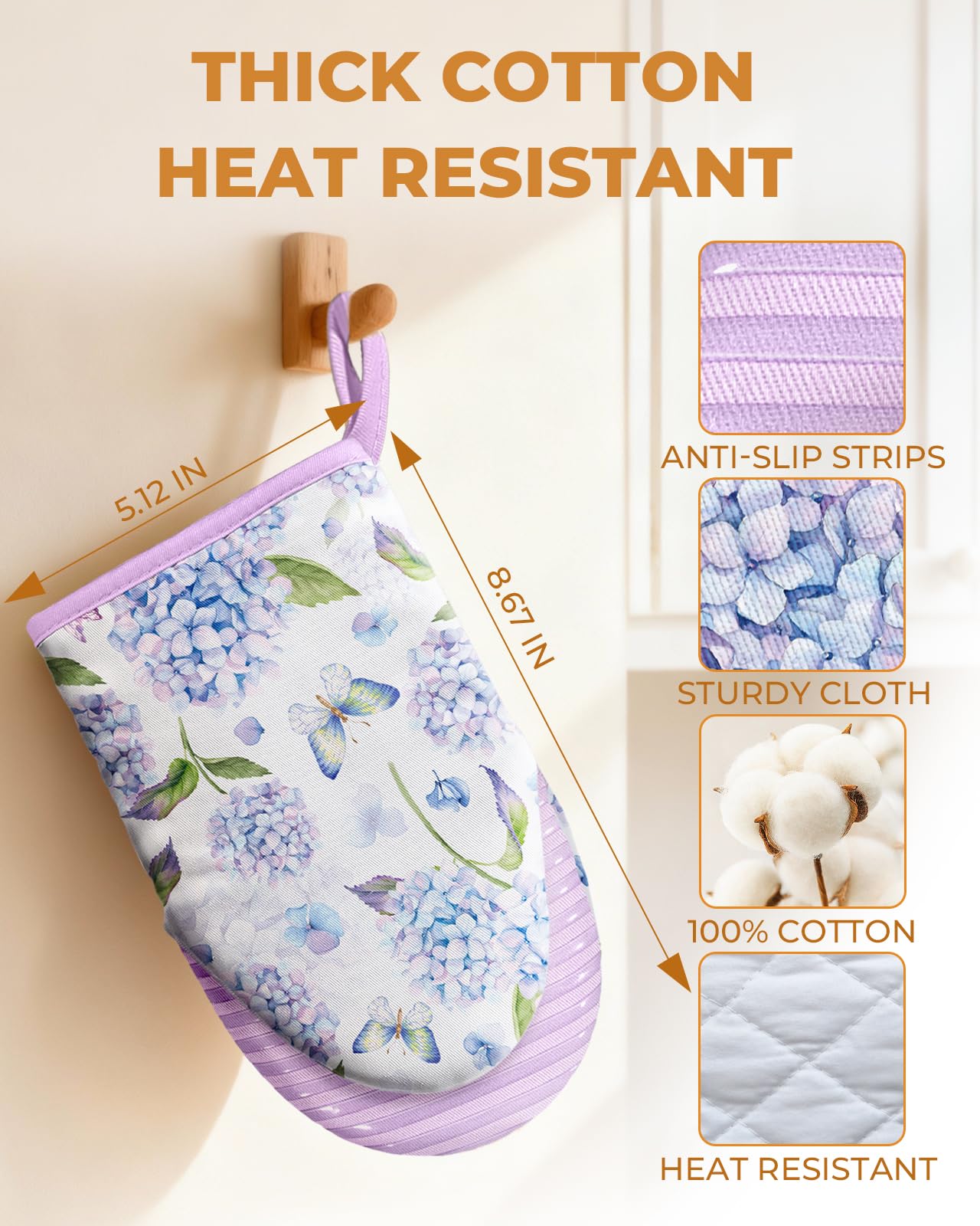 Guantes Slohif mini con agarre de silicona para cocinar con estabilidad