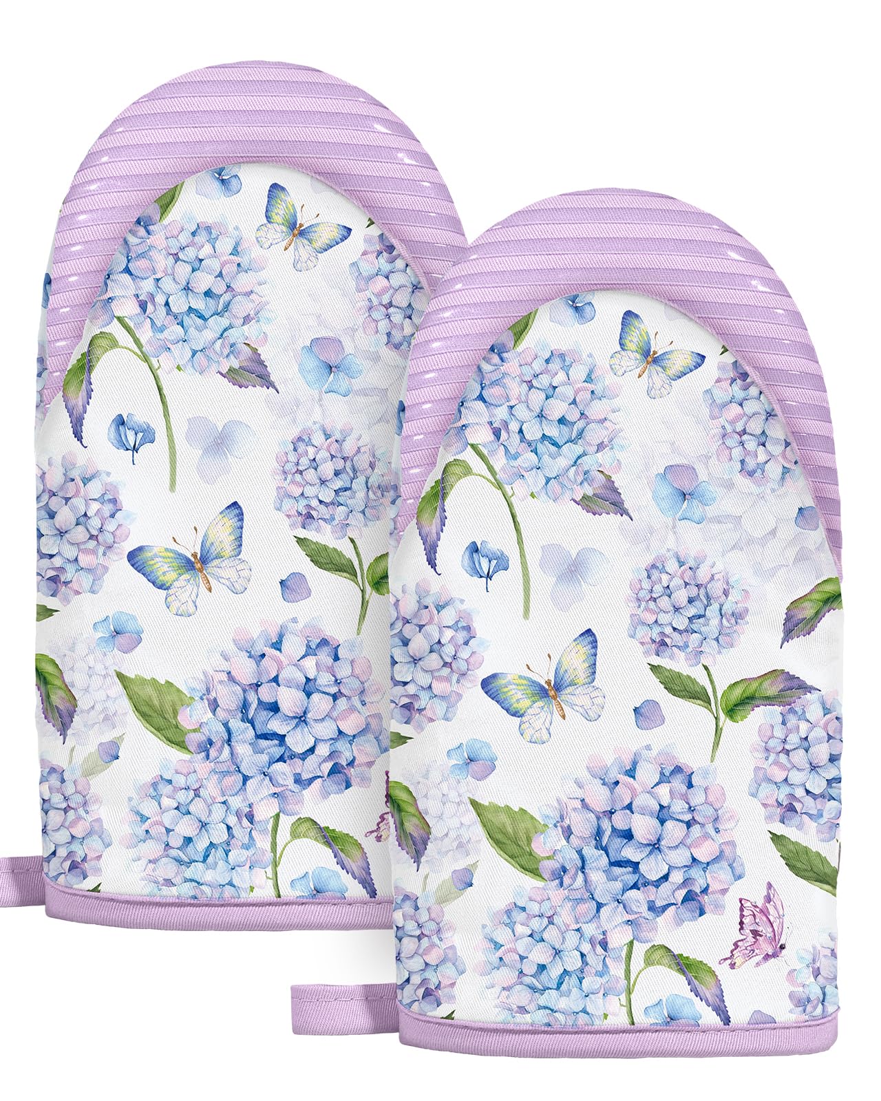 Guantes Slohif con mariposa morada para agarre seguro en utensilios calientes
