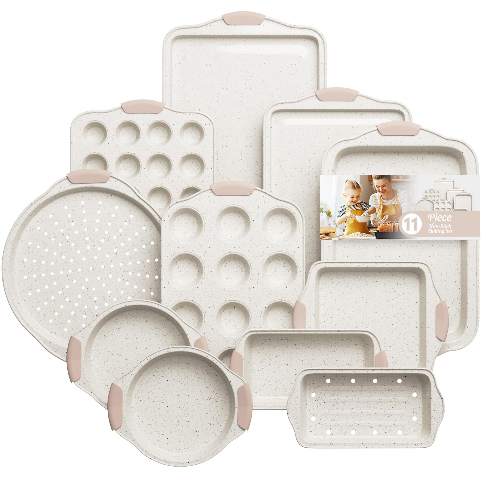 Slow Slog bandejas para galletas antiadherentes con mango de silicona, manejo cómodo.