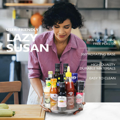 Slow Slog Lazy Susan: giro de 360° en la nevera para ordenar frascos y condimentos.