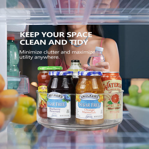 Slow Slog Lazy Susan: organizador de cocina transparente para mantener todo a la vista.
