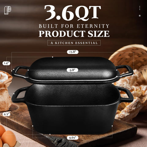 Slow Slog Olla con tapa en uso para asar y hornear pan de masa madre