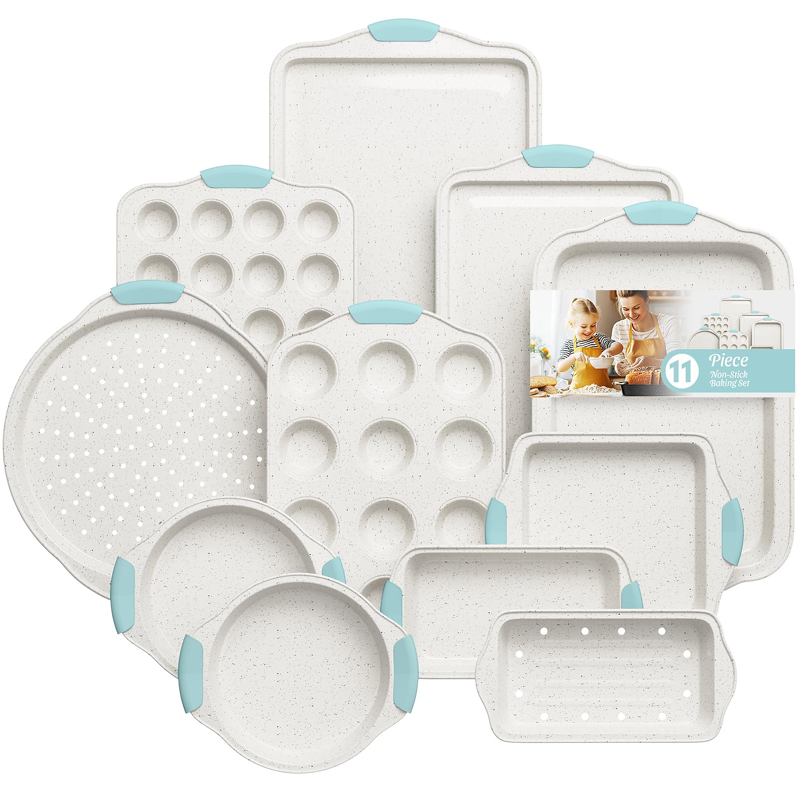 Slow Slog set de hornear 11 piezas para galletas con antiadherente y fácil desmoldeo