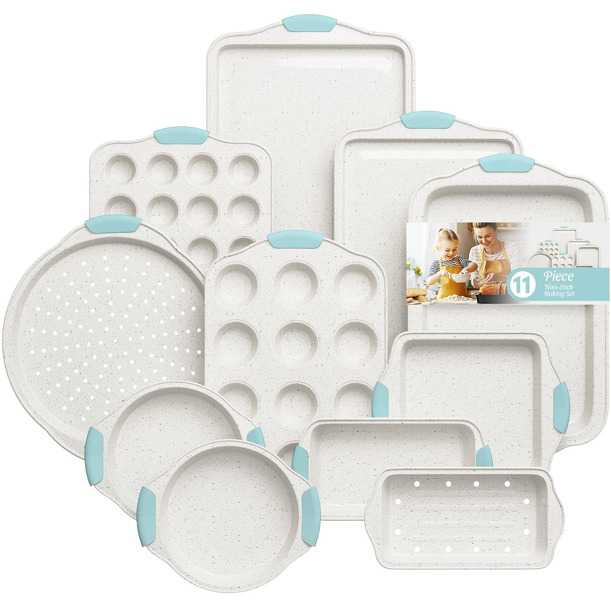 Slow Slog set de hornear 11 piezas para galletas con antiadherente y fácil desmoldeo