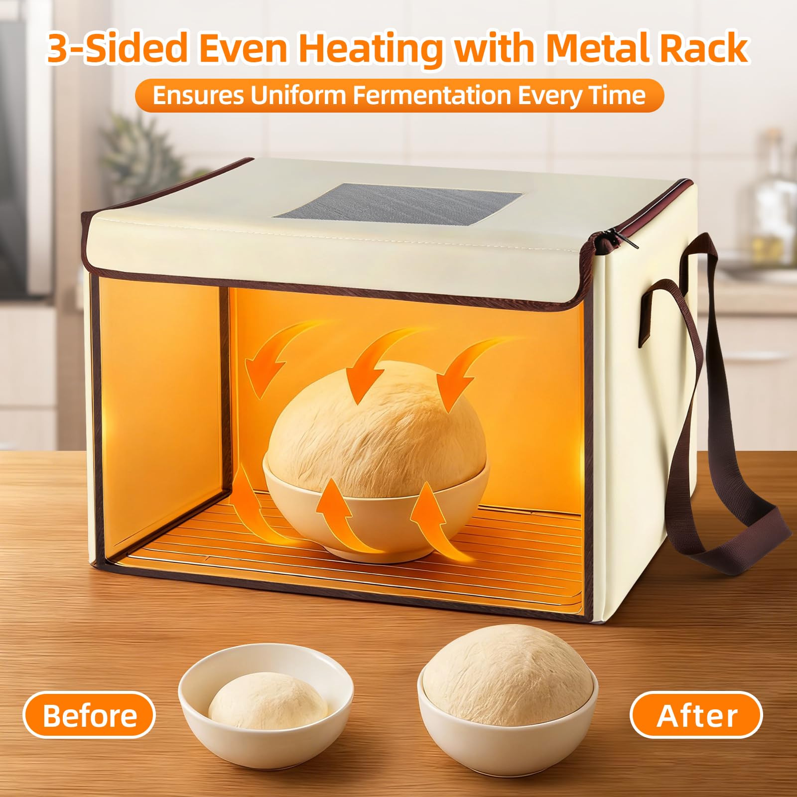 Slrvio caja fermentacion plegable: diseño compacto para guardar fácilmente tras hornear