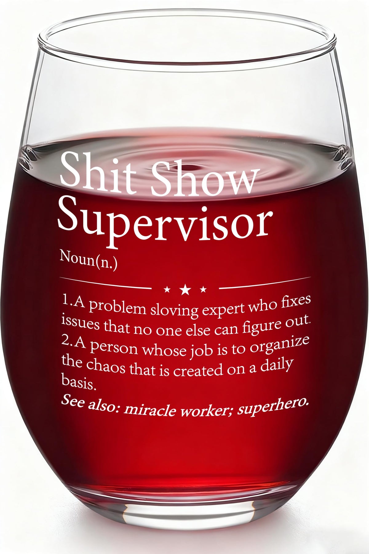 Vaso Slugeren sin tallo Boss Lady 17 oz, ideal para vino diario.