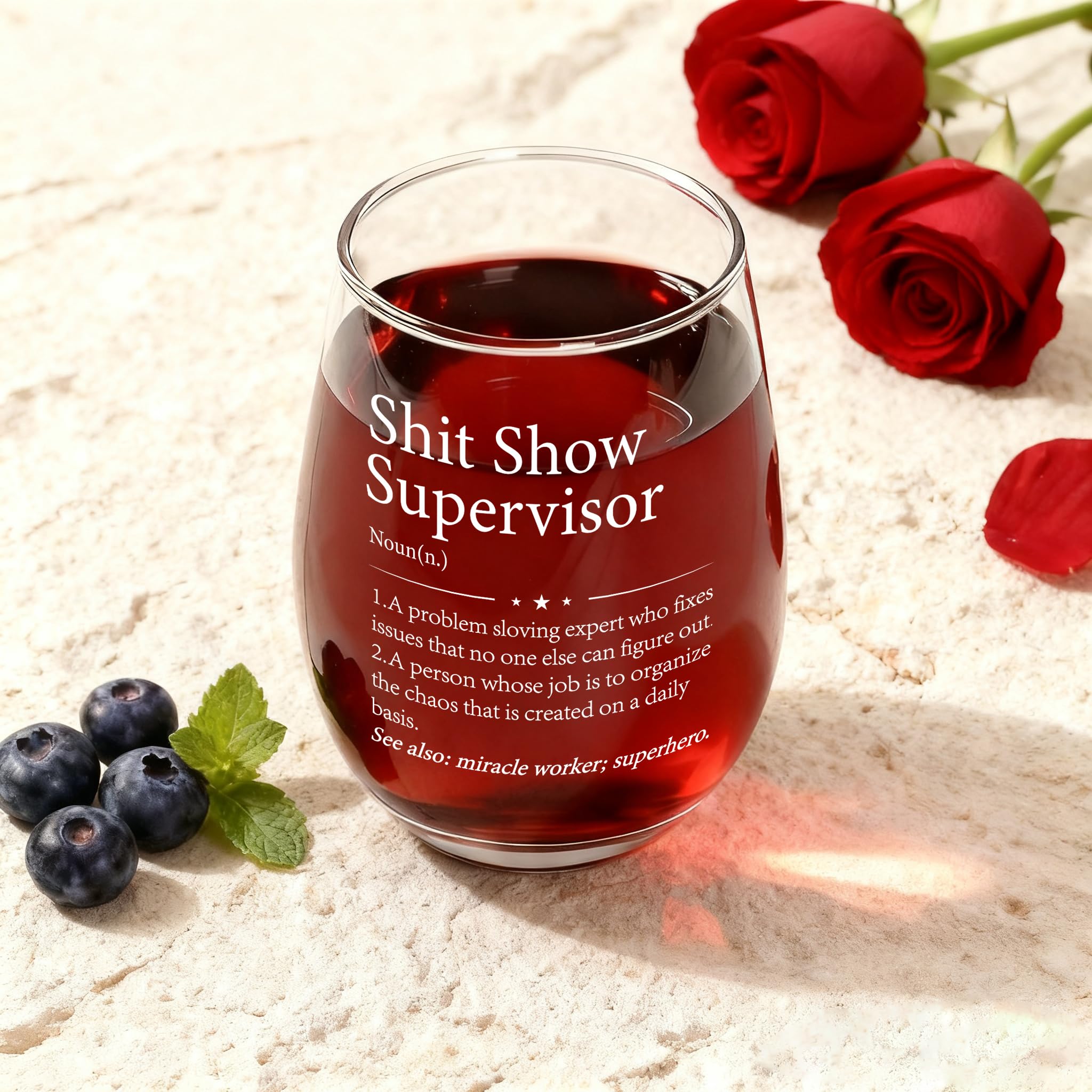 Texto divertido en vaso Slugeren para jefa, regalo ideal.