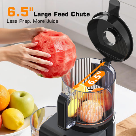 SMALLHOO boca de alimentación de 6,5 pulgadas para procesamiento rápido de frutas y verduras.