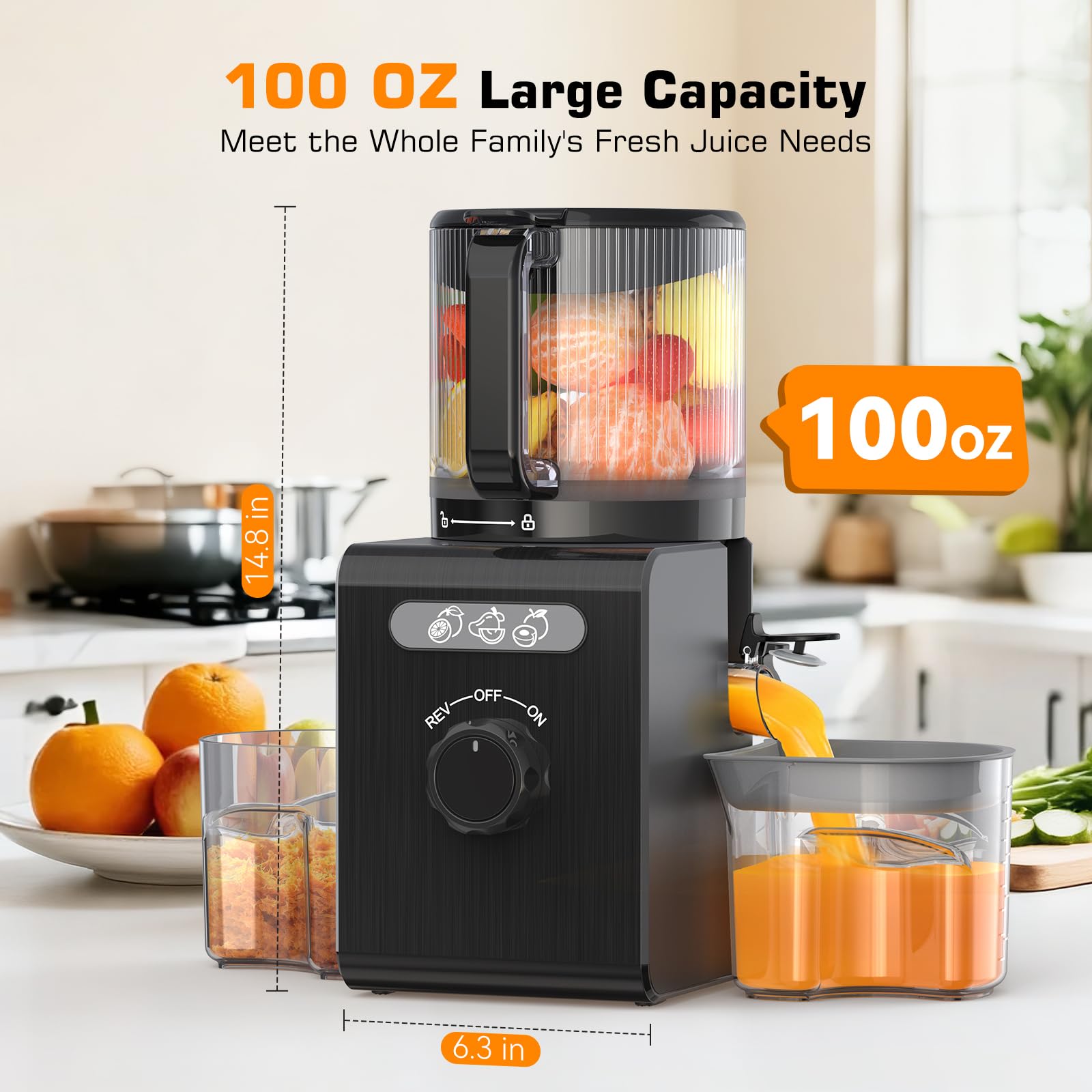 SMALLHOO alto rendimiento con masticación lenta de 350W para jugo con pulpa seca.