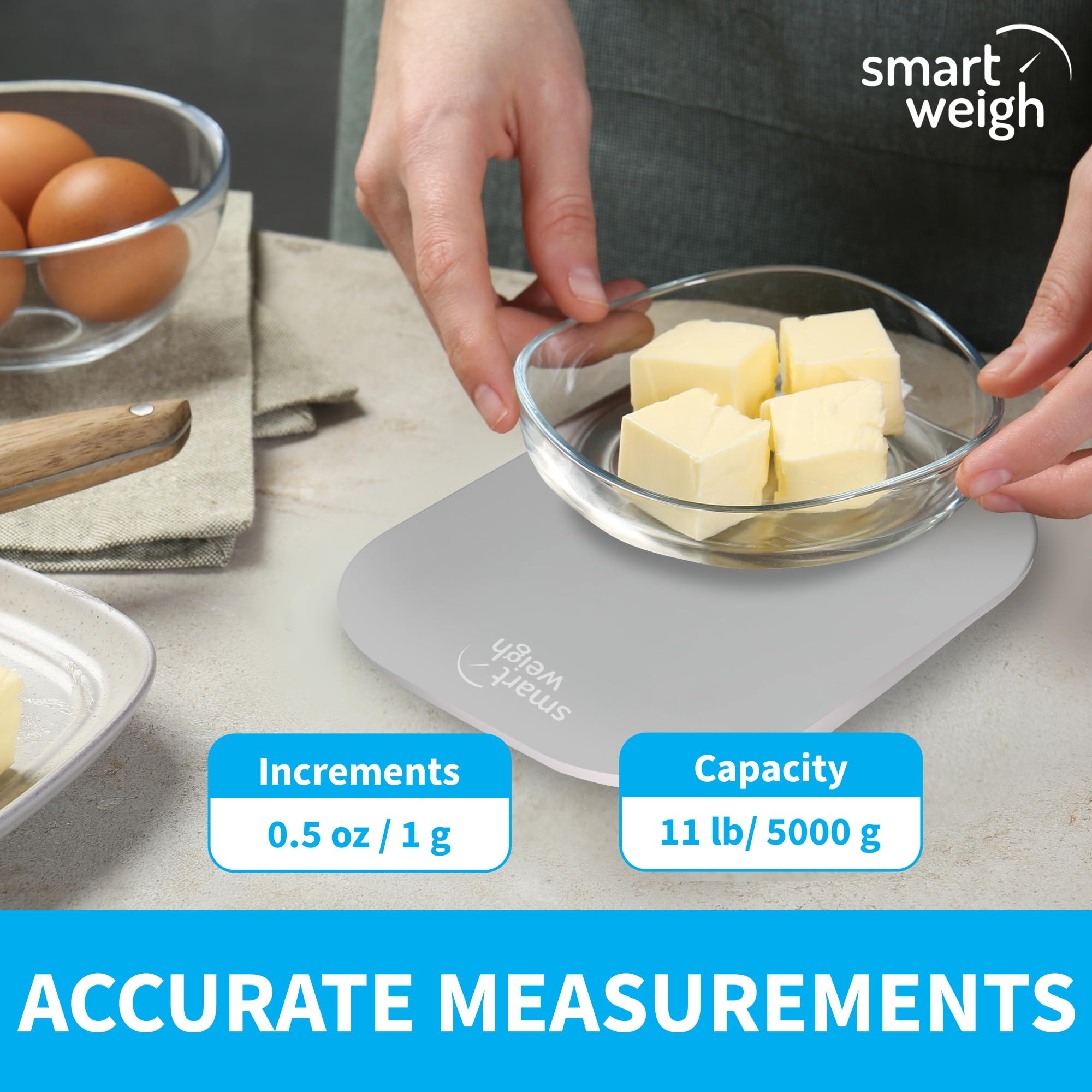 Smart Weigh diseño compacto y ligero ideal para guardarla