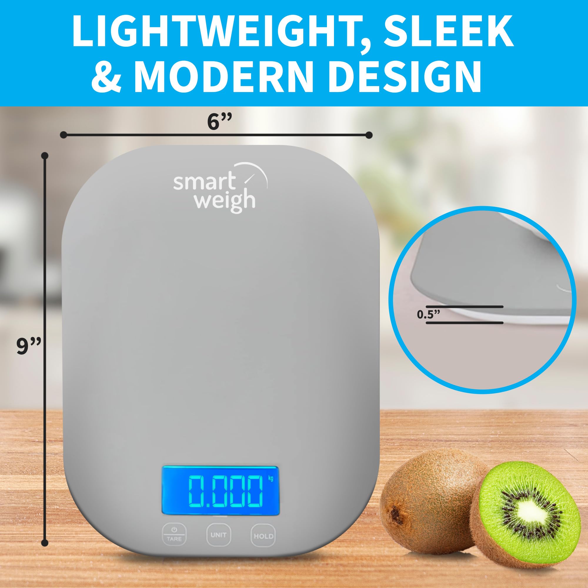 Smart Weigh función tara para restar peso del recipiente y medir solo el contenido