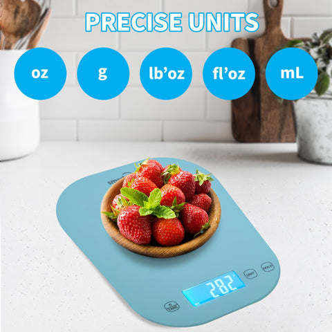Smart Weigh interfaz simple para convertir entre gramos, onzas y mililitros