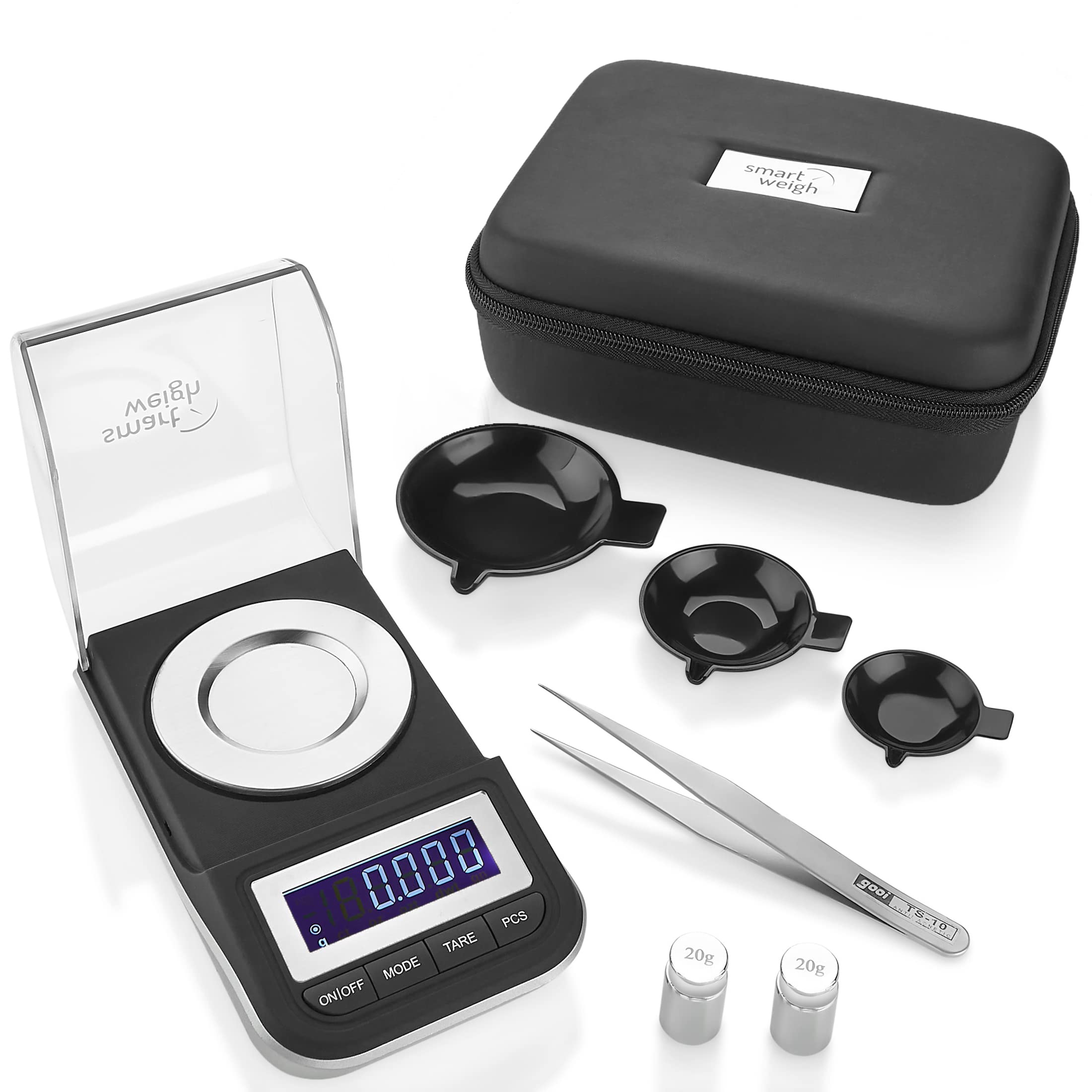 Smart Weigh: pantalla digital para lectura precisa de miligramos