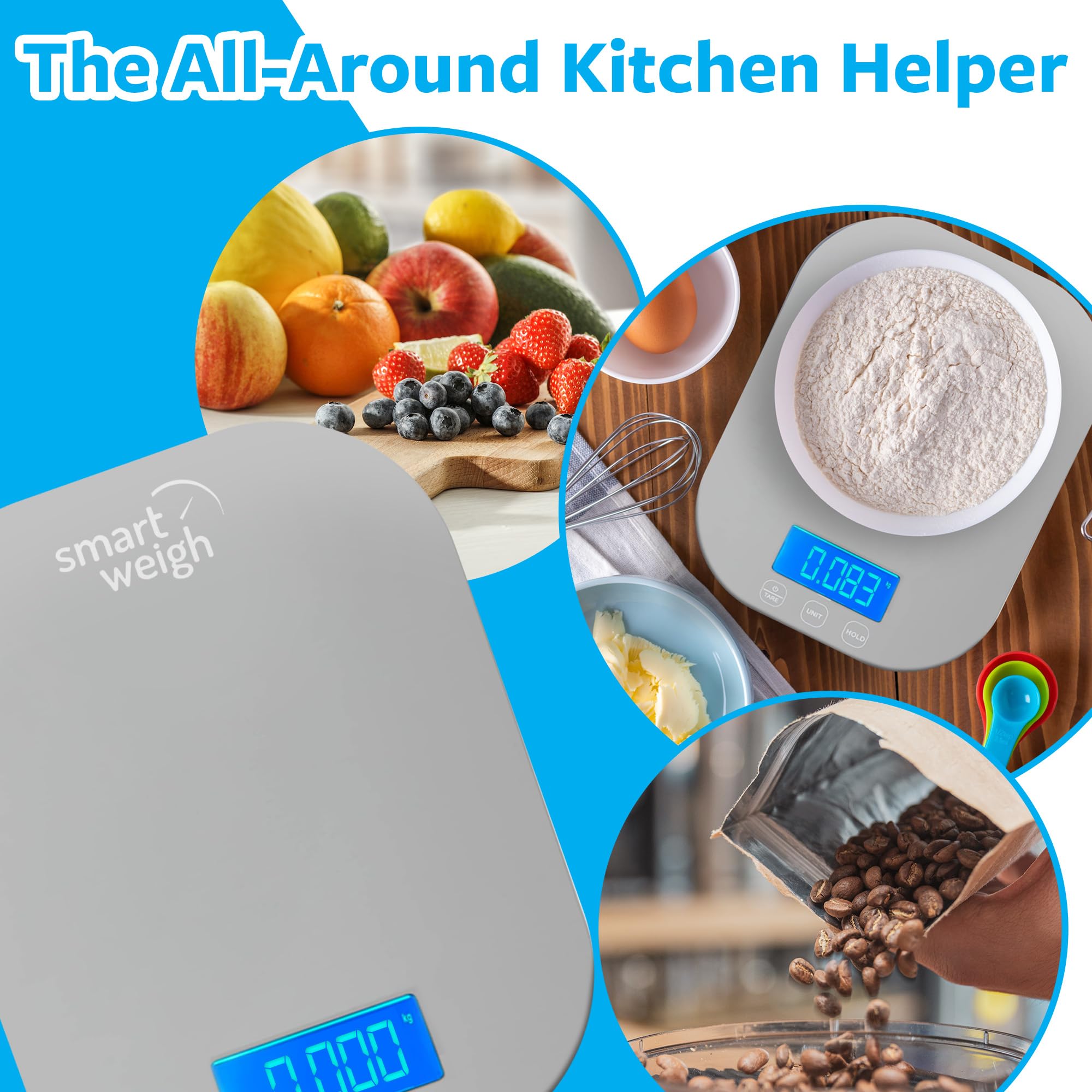 Smart Weigh uso diario en cocina para control de porciones y preparación