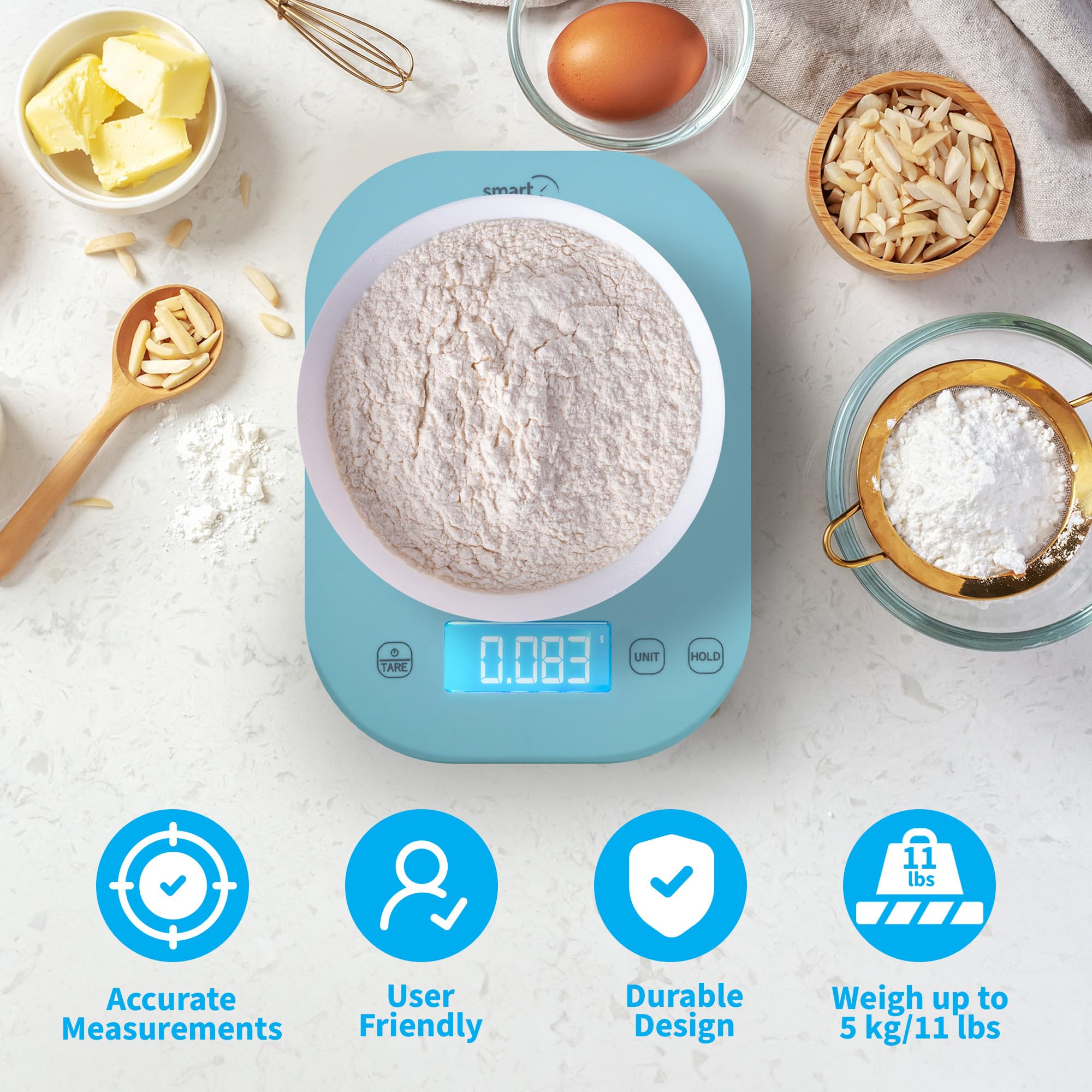 Smart Weigh pensado para uso diario, control de porciones y seguimiento calórico en casa