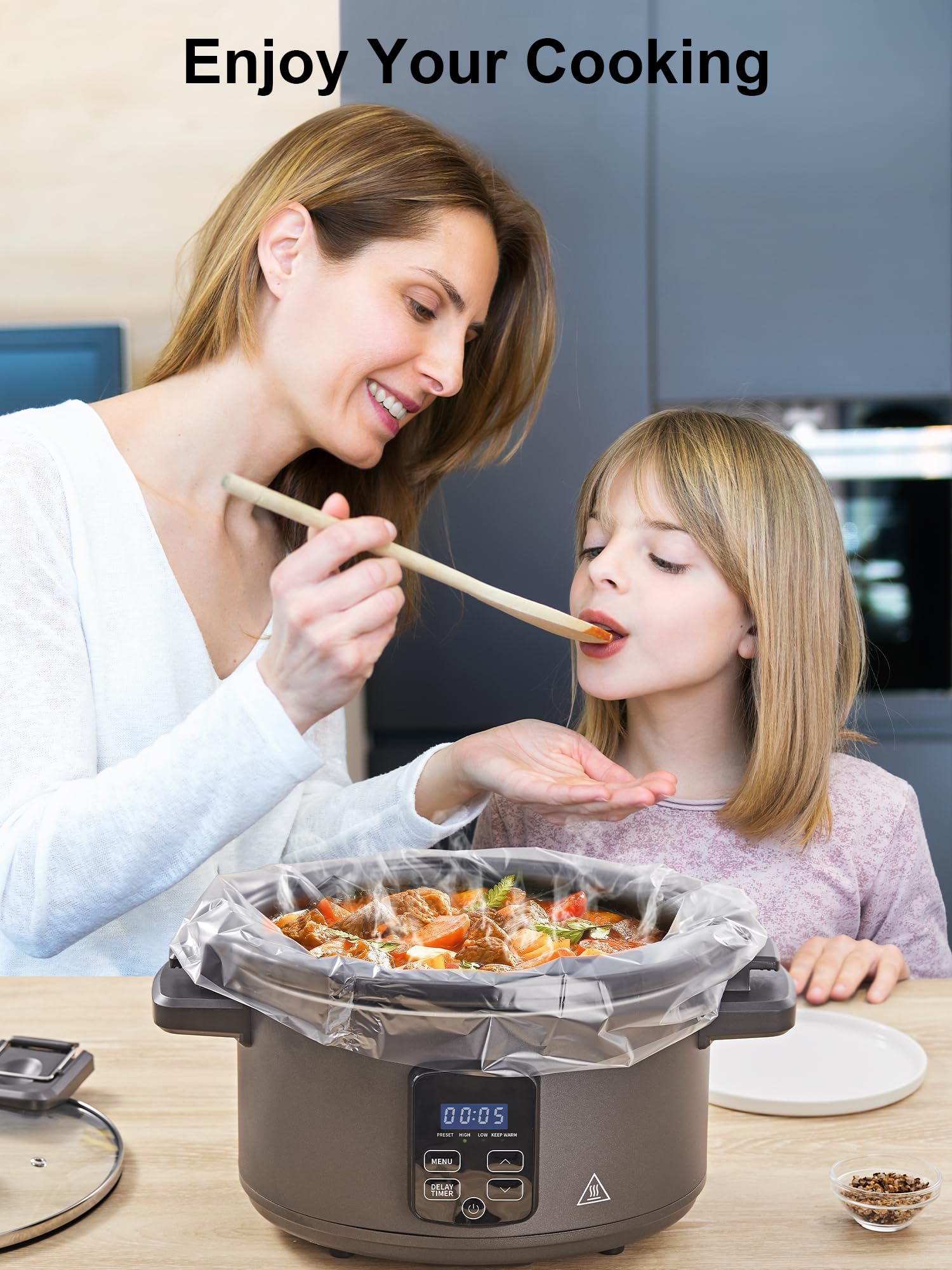 Bolsas SMARTAKE para guisos, sopas y postres, limpieza simplificada.