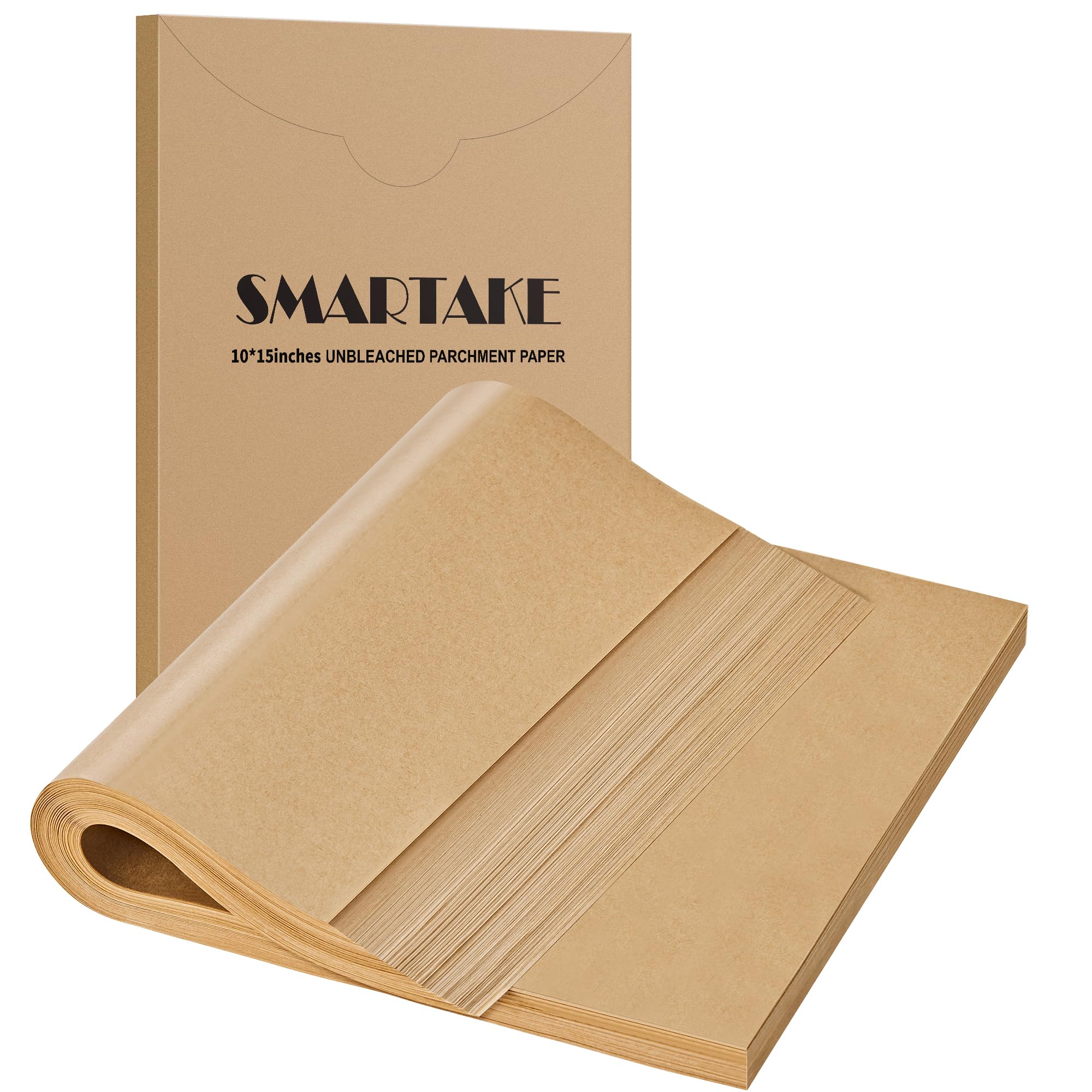 SMARTAKE papel de hornear precortado 10x15, facilita hornear sin recortes.