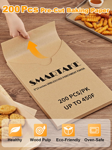 SMARTAKE empaque plano; hojas sin doblar para ahorro de espacio.