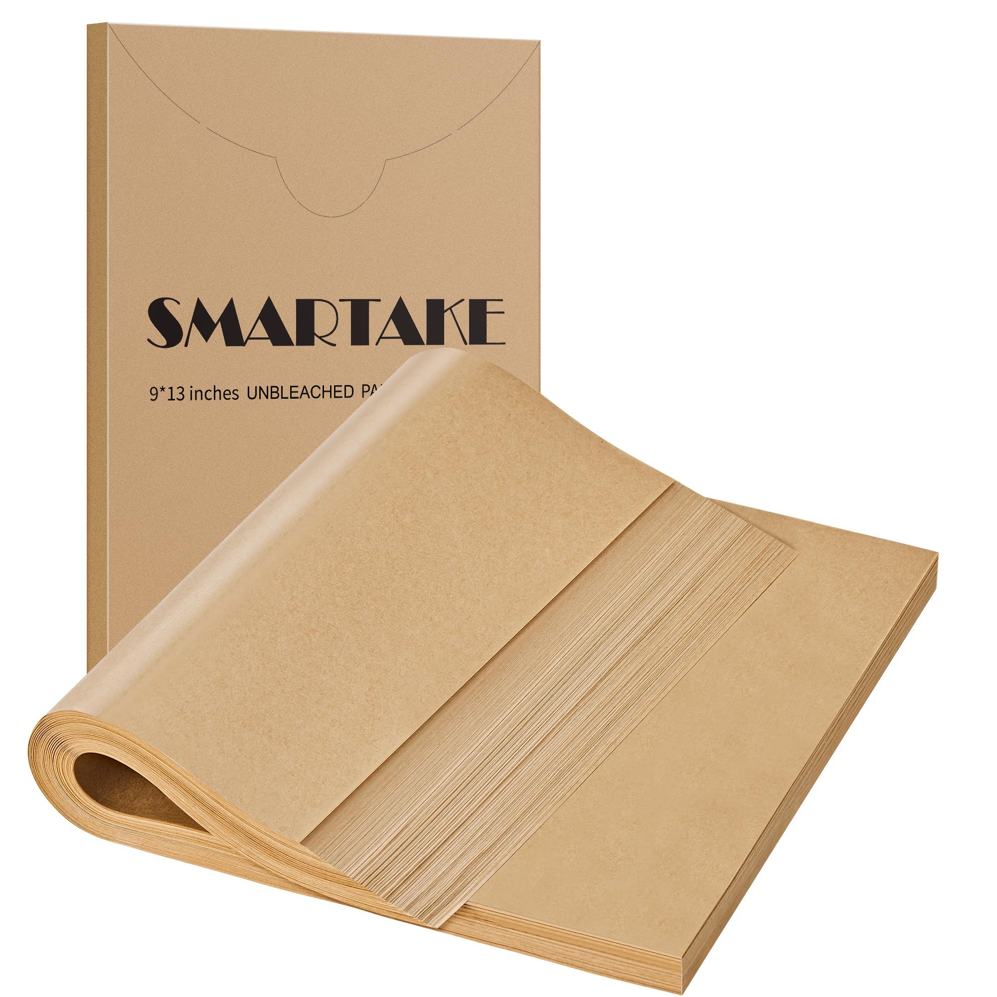 SMARTAKE pergamino precortado 9x13 sobre bandeja, listo para hornear sin doblarse