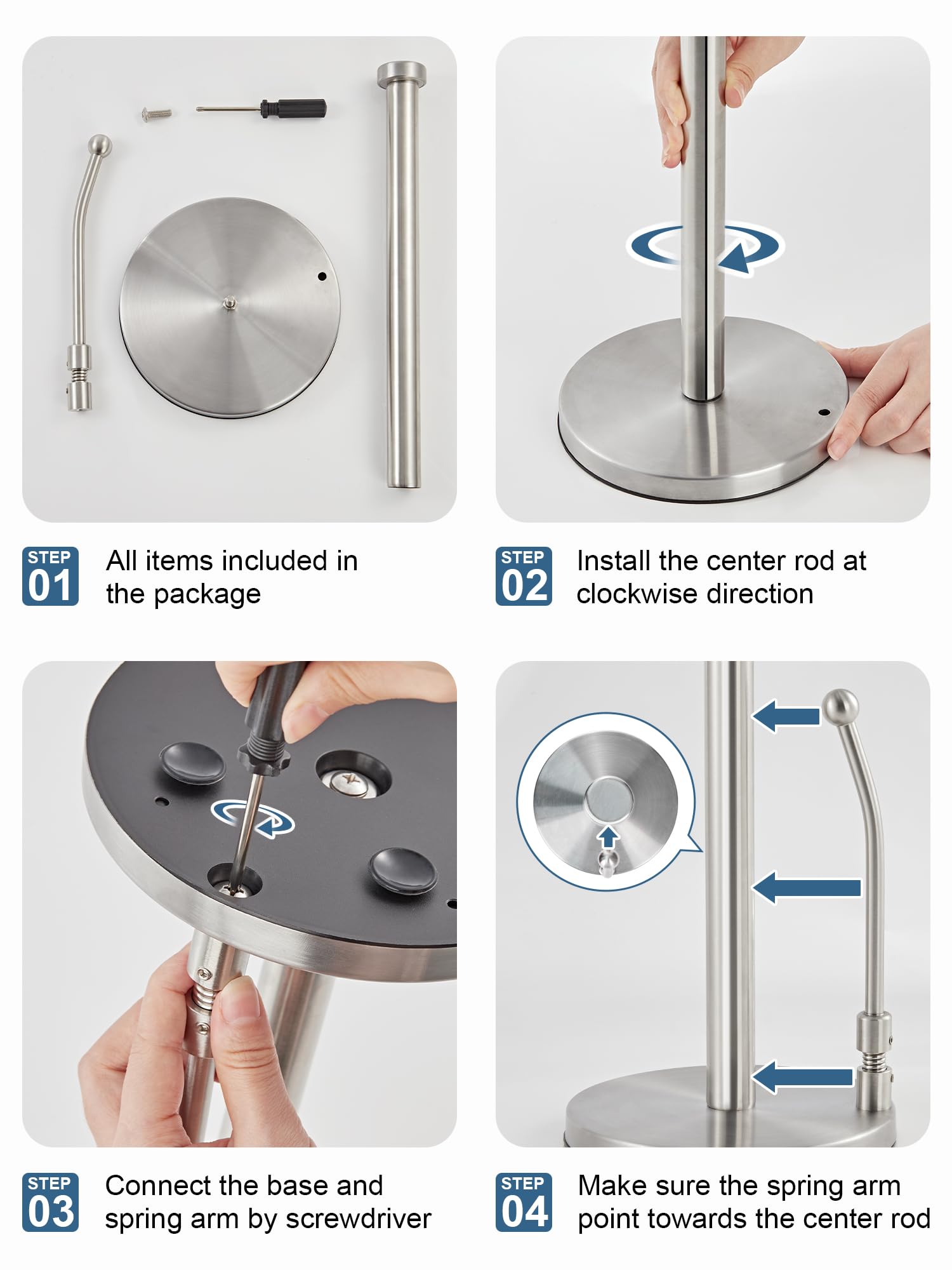 SMARTAKE porta-rollos de papel, diseño antideslizante para encimeras y mesas.