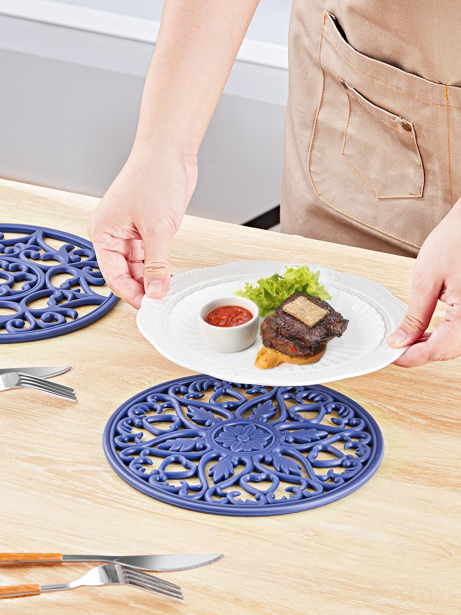 Tapetes SMARTAKE de 8 pulgadas para ollas y platos calientes.