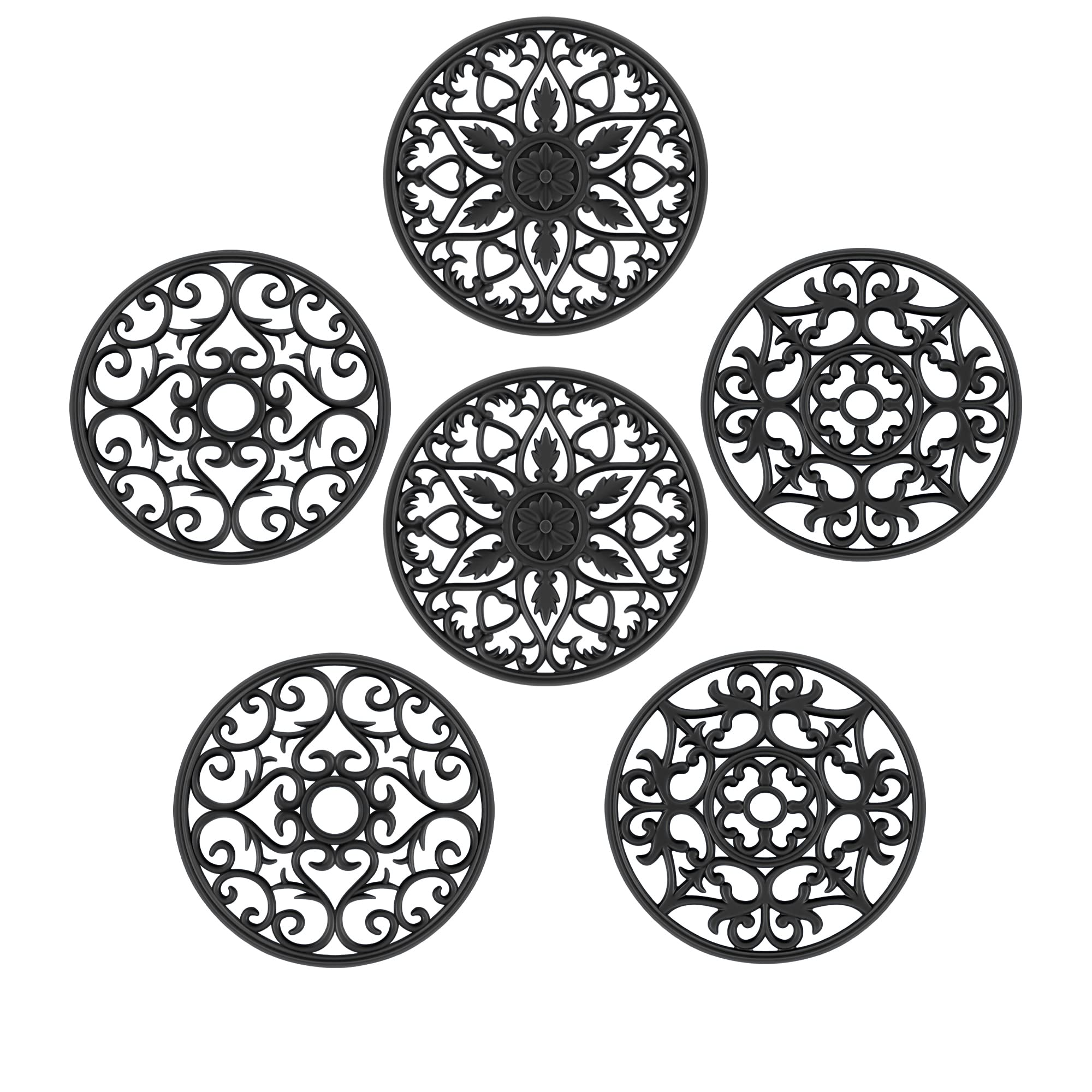 SMARTAKE posavasos de silicona, conjunto seis, protege superficies del calor.