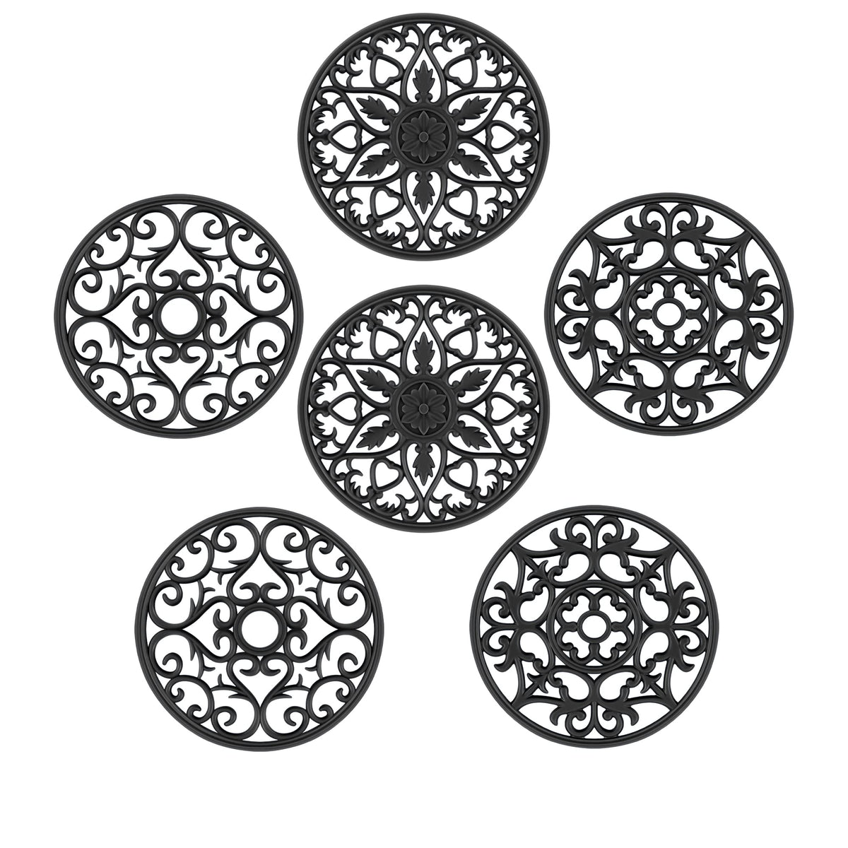 SMARTAKE posavasos de silicona, conjunto seis, protege superficies del calor.
