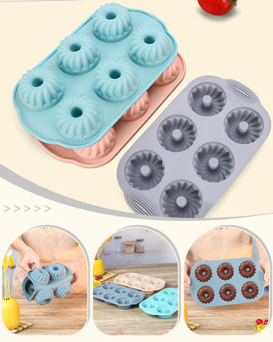 SmartKitch bundtlette de 6 cavidades, porciones uniformes para fiestas.