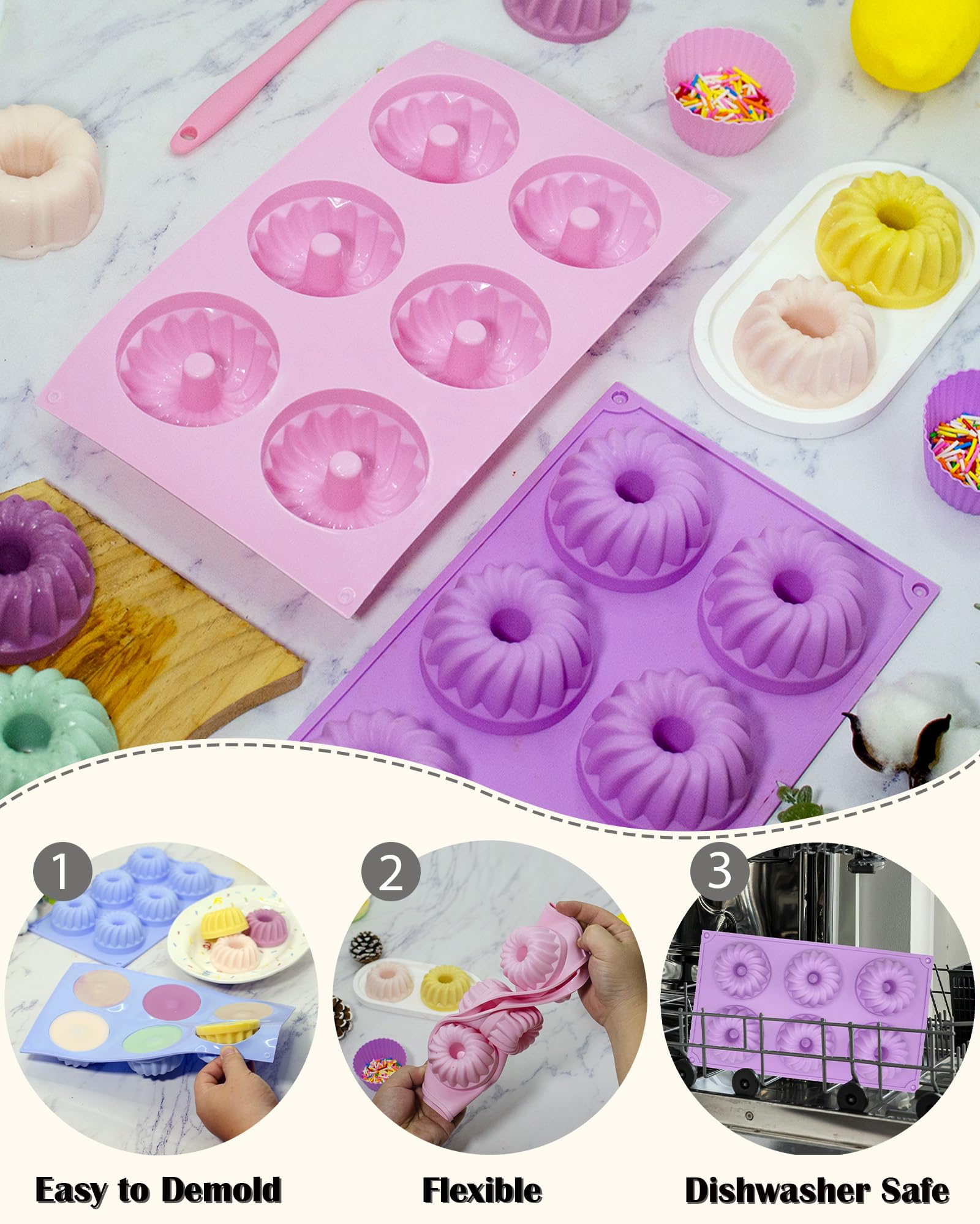 SmartKitch LGQUK molde silicona azul, antiadherente y reutilizable para repostería diaria