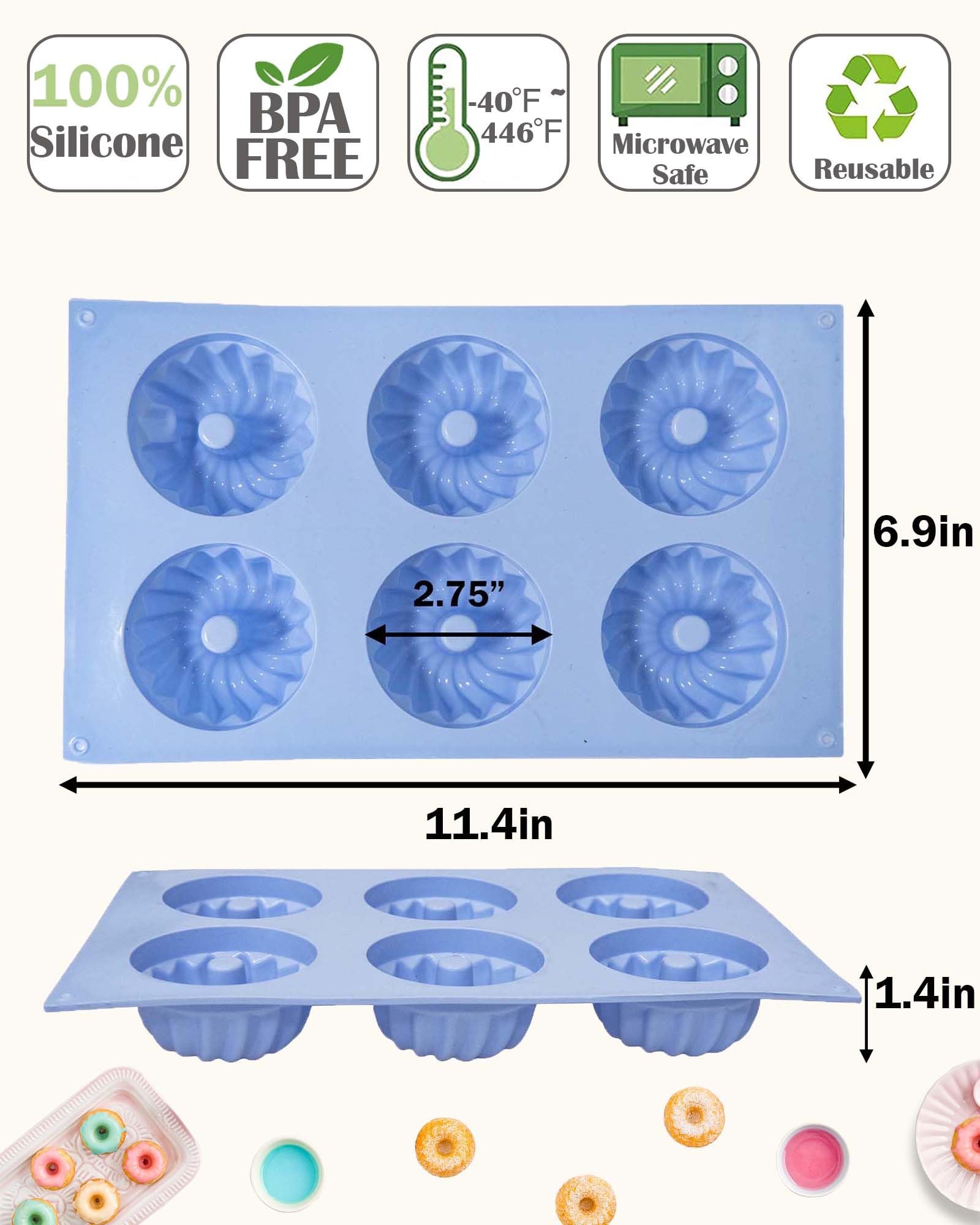 SmartKitch LGQUK molde silicona rosa, ideal para postres elegantes y presentaciones festivas