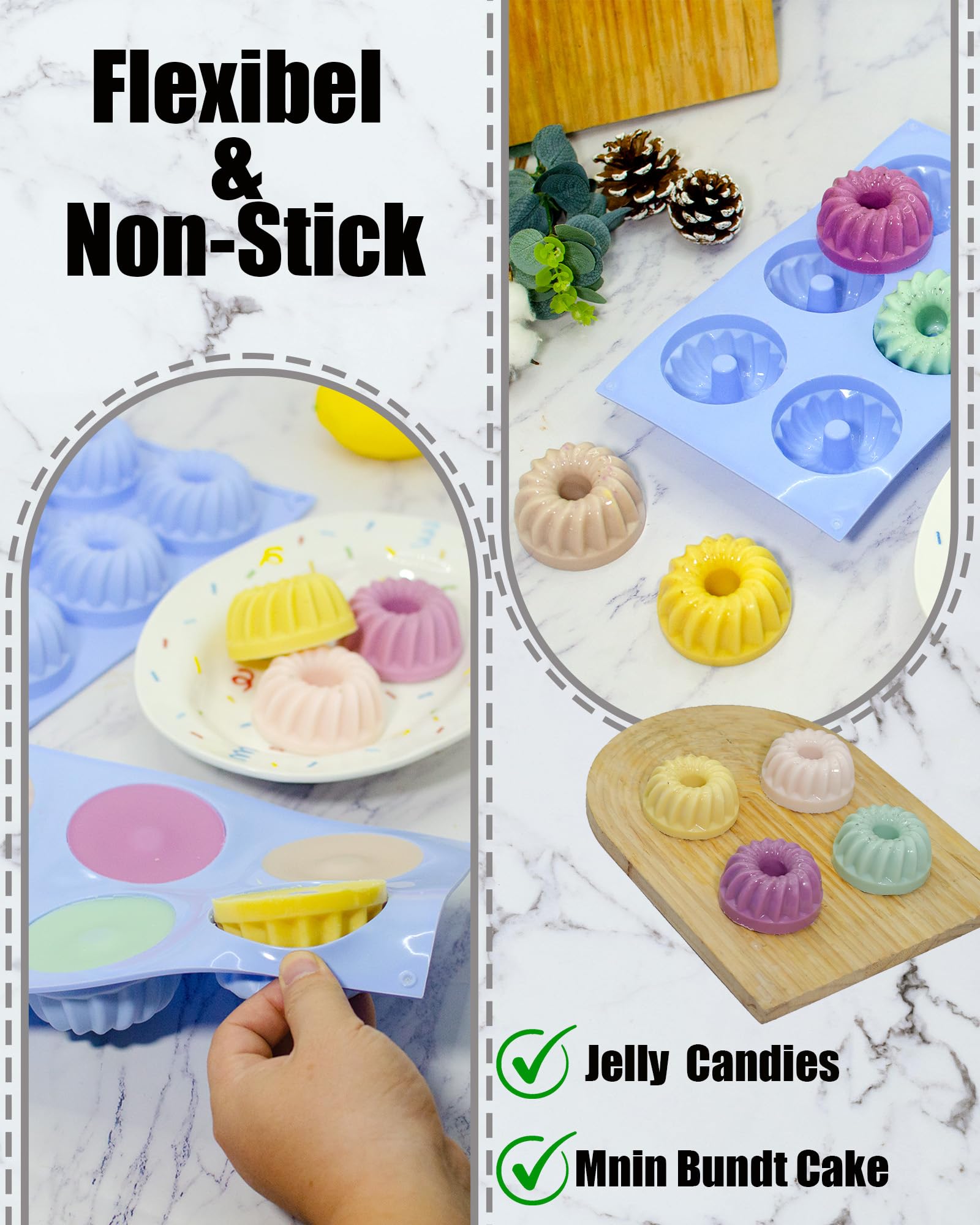 SmartKitch molde silicona desmolde fácil, ideal para gelatinas y postres