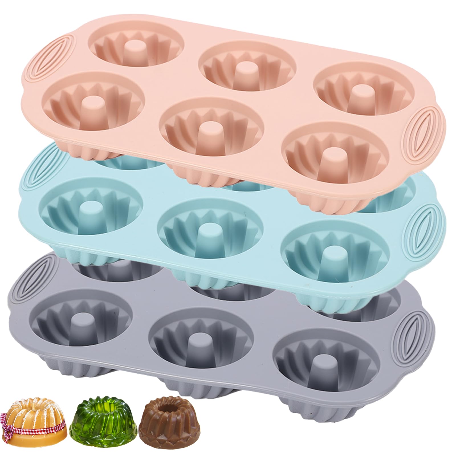 SmartKitch moldes silicona rosa, desmolado fácil para postres coloridos.
