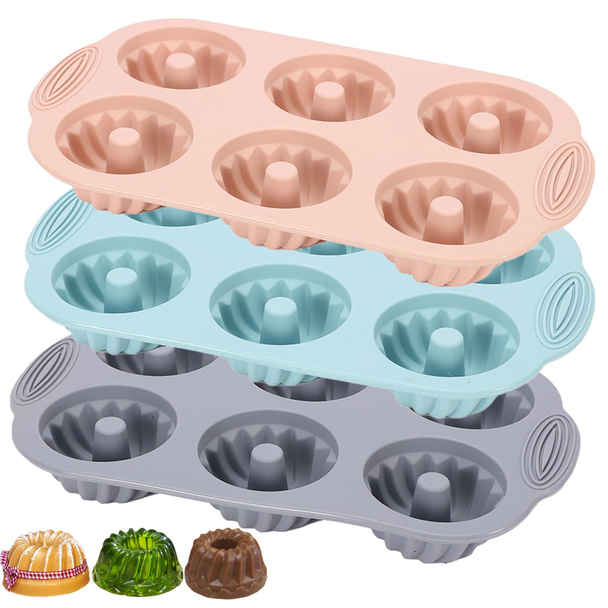 SmartKitch moldes silicona rosa, desmolado fácil para postres coloridos.