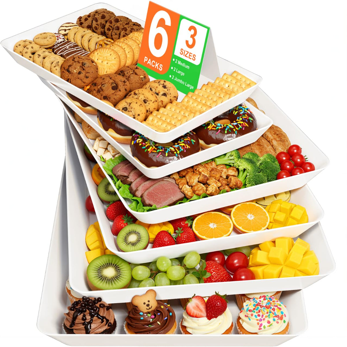 SmartTrends bandeja servir fiesta rectangular blanca para aperitivos